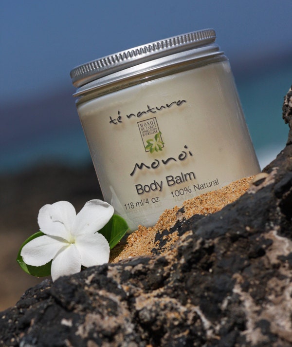 Monoi (Tahitian Gardenia) Body Balm (2oz) -- 100% Natural Tropical Scent, Organic Ingredients, Gluten Free