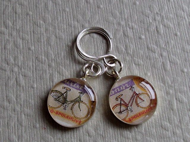 Bicycle Sterling Earrings Vintage Ad Stamps Gift for the Cyclist