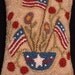 Needle Punch Pillow Primitive Americana Bowl of Flags