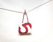 Red Number 5 Upcycled Sail Purse