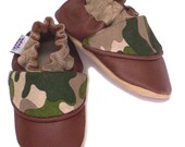 Hide and Seek (woods camo) - 4 Sizes Infant to Toddler - Soft Sole Baby Shoes - Genuine Leather Baby Shoes - myminimocs