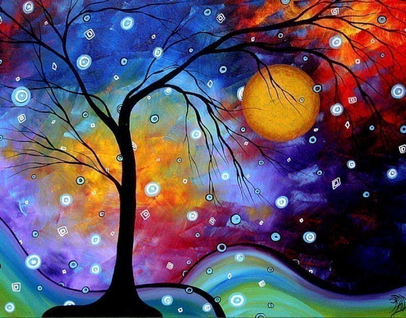 MADART 11x14 PRINT Abstract Fine ART Modern - Circle Of Life Series - Winter Sparkle
