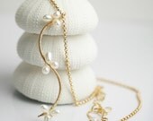 White Pearl Vine Necklace Wedding Necklace Bride