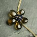 On Sale - Flower Necklace Cognac Quartz Blue Sapphire Rich Fall Color