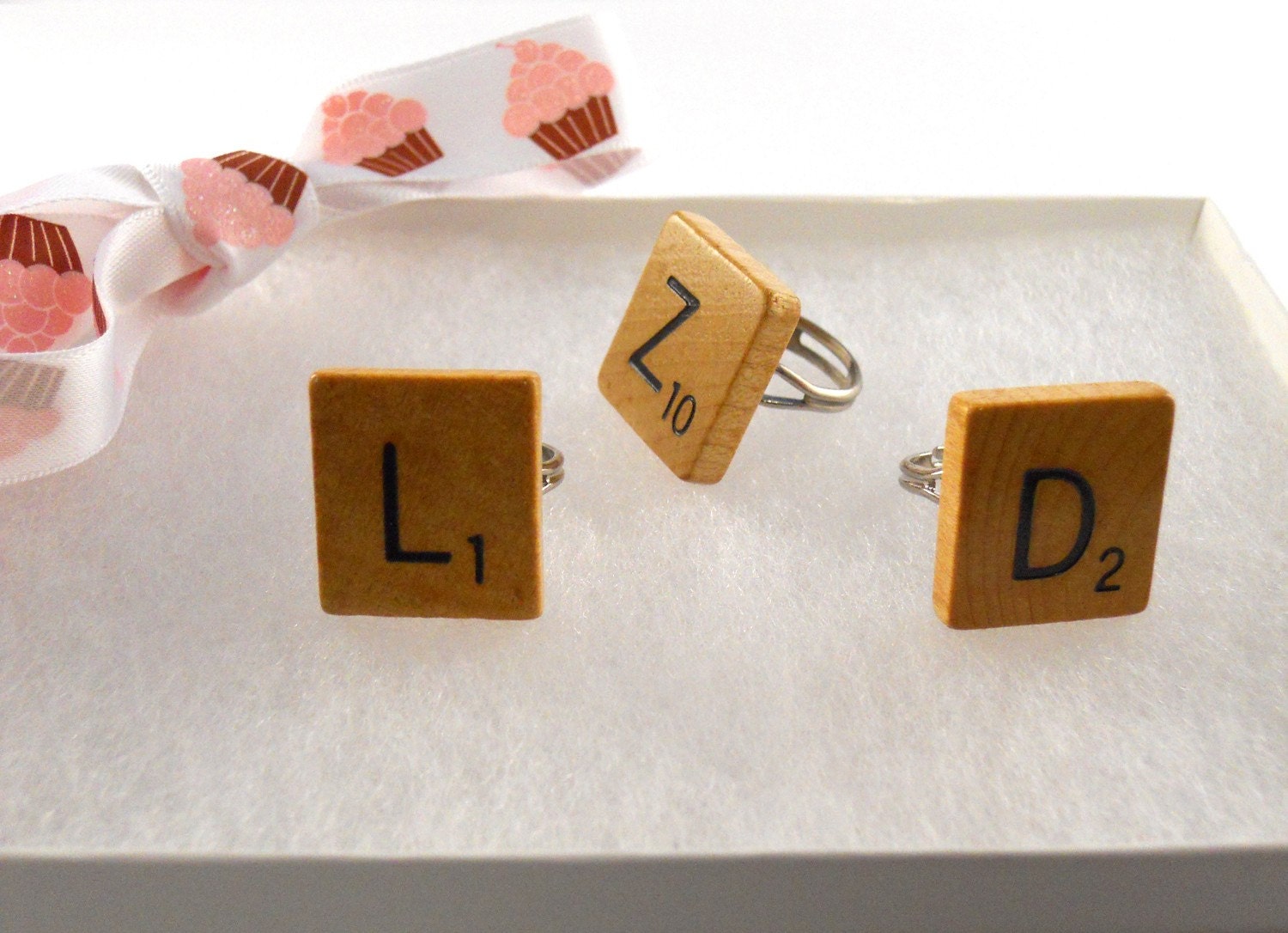 SCRABBLE Tile Initial Ring
