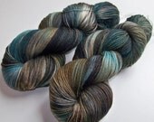 Hand Painted Ultra Merino Superwash Sock Yarn -- Tut Tut it Looks Like Rain