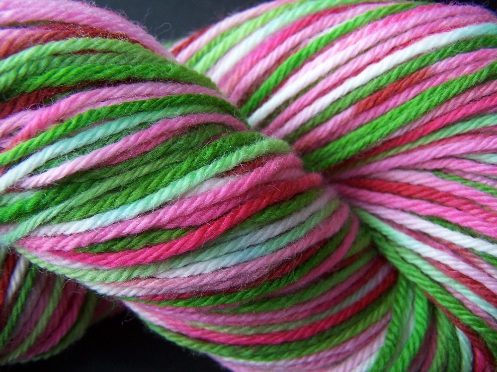 Hand Painted Merino DK -- Strawberry Swirl