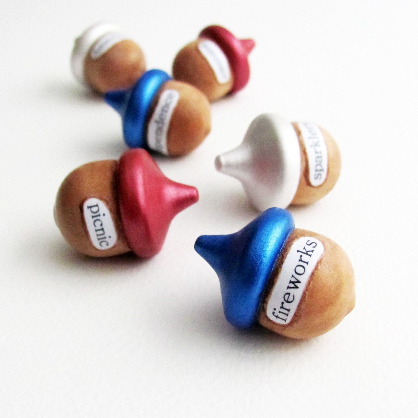 Holiday Acorns- Rustic Home Decor, Table Centerpiece, Bowl Filler- Fourth of July, America, Independence Day, Patriotic
