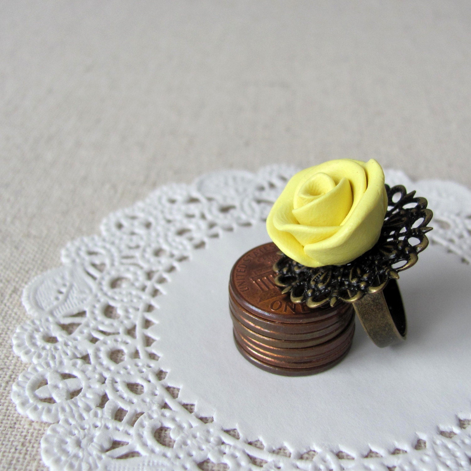 Mellow Yellow Rose Ring