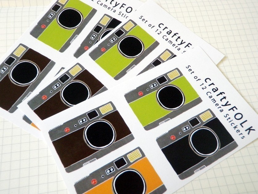 Set of 12 Camera Stickers