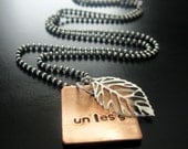 unless ... handcut, handstamped copper and sterling Dr. Suess Lorax necklace