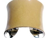Patent Leather Cuff Bracelet in Nude - by UNEARTHED