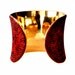 Red Metallic Stingray Gold Lined Cuff Bracelet - by UNEARTHED