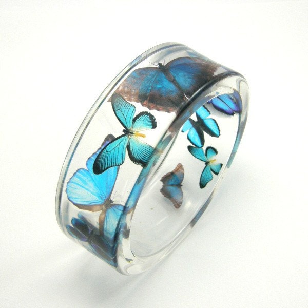 Blue Butterflies Bracelet / size M/L