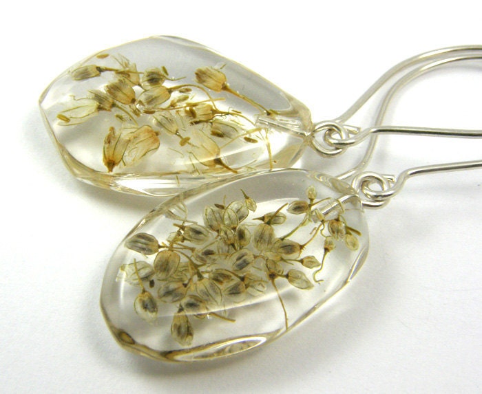 Garlic seeds and resin Earrings