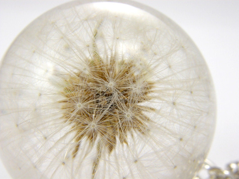 Dandelion Pendant, resin pendant, floral pendant, resin necklace