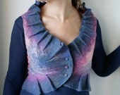 Thulian River Reflections Bolero - Hand Felted made from wool OOAK - Wearable Art