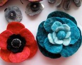 Special Flowers for C -- Felt Brooch -- Hand felted wool -- Large size