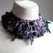 Frida Kahlo inspired Lavender Teal Meadow -- Felted Neck Piece -- made from wool