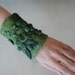 Sap Green Meadow -- Felt Bangle / Wrist Cuff -- Hand felted wool -- Wearable Art