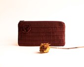 Pleated Clutch, Zippered clutch,Red Burgundy Bridal Wedding Clutch Bridesmaid Gift Idea Clutch, Pouch, Purse by Lolos