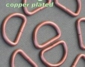 40 copper plated Unwelded D Rings - 13.5 mm for bags and other sewing projects