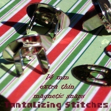 15 Sets Extra Thin Nickel 14 mm / 0.6 inch Magnetic Snap Closures