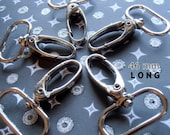 15 Nickel Plated Spring Hooks - 2 Inch Long, 1 inch wide