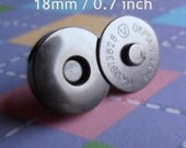 5 Sets 18 mm / 0.7 Inch Magnetic Snap Closures in Gun Metal Finish -4mm thick