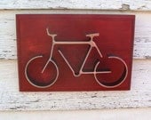 Bike Wall Art Iron Sculpture Bicycle Dorm Decor Office Home Decor Red Frame Bike Gifts