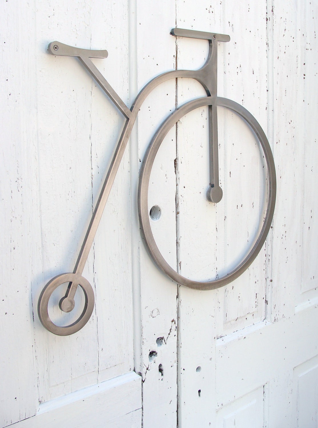 Metal Wall Art Bike Sculpture Penny Farthing Bicycle Wall Hanging Home Office Children Modern Industrial 23 x 28