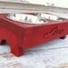 Red Dog Bowl Holder Cat Feeder Elevated Pets Feeding Bowl French Country Farmhouse Beach Custom