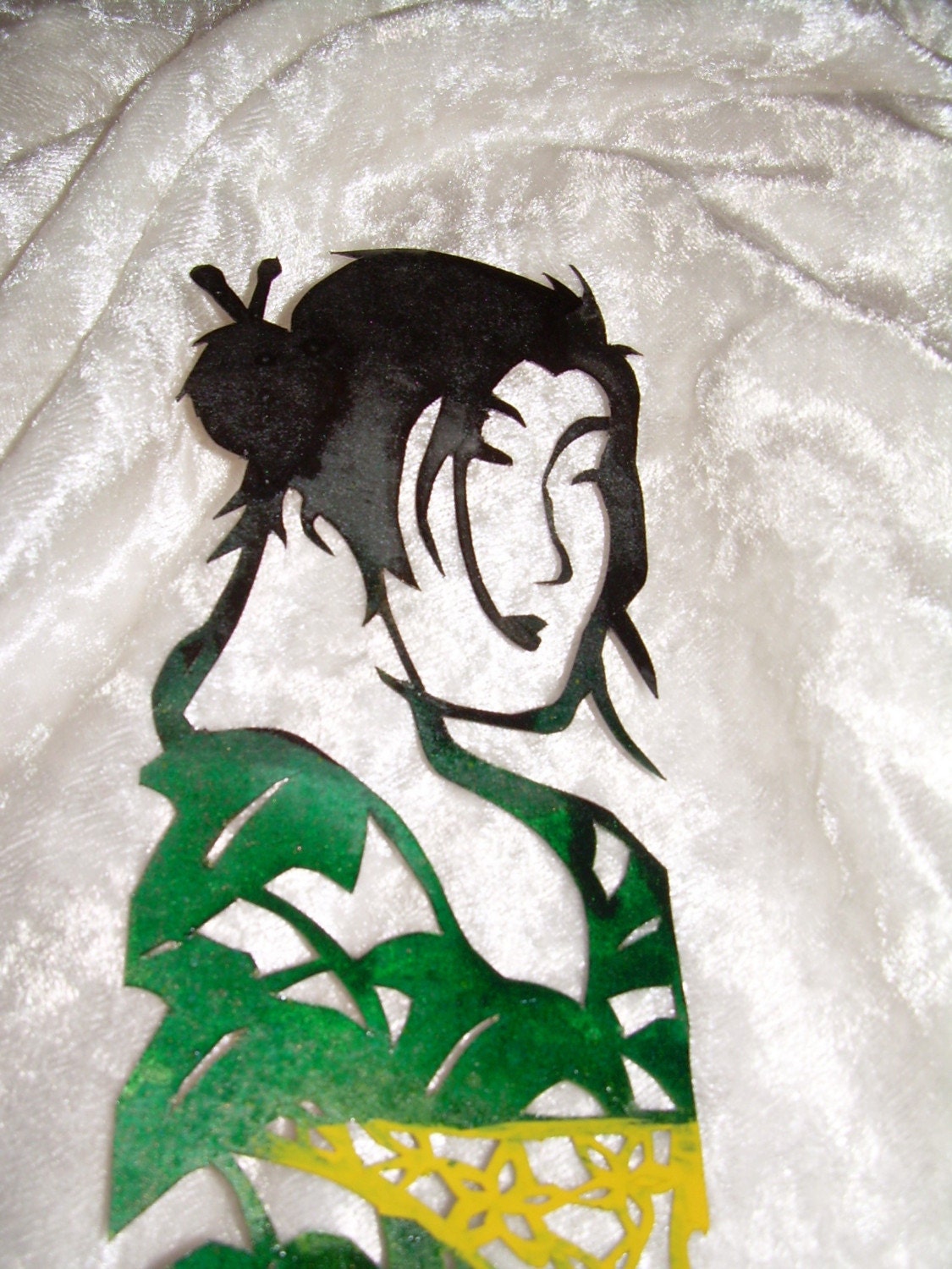 Geisha 2 Art Bookmark Papercutting