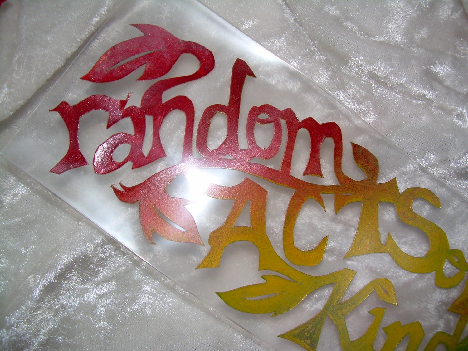 Random Acts of Kindness in Red Yellow Green Papercutting Bookmark