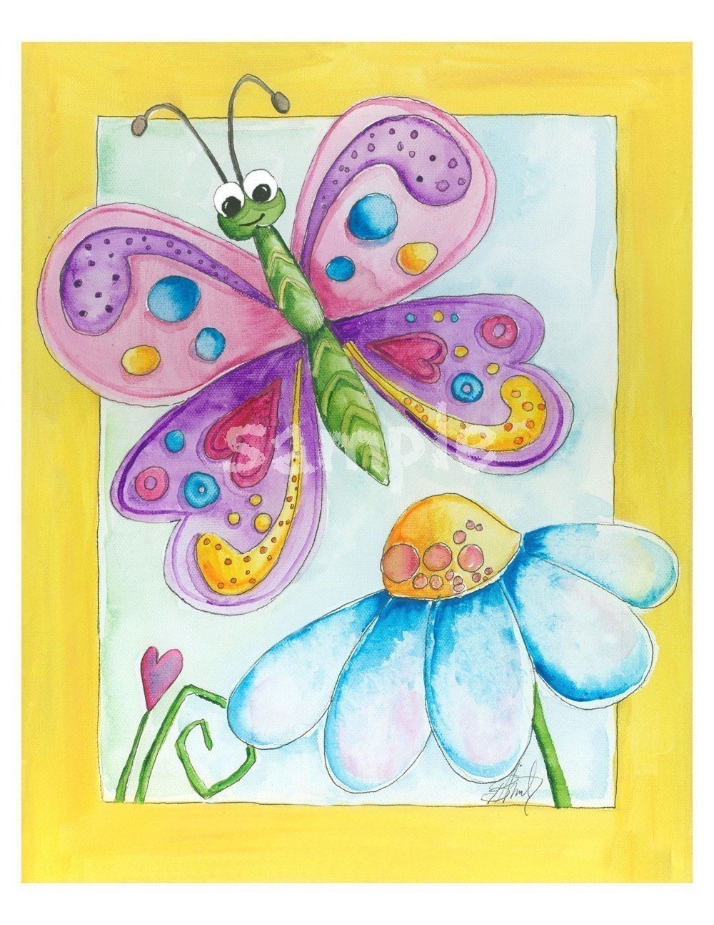 Nursery Butterfly Art 8x10 Print