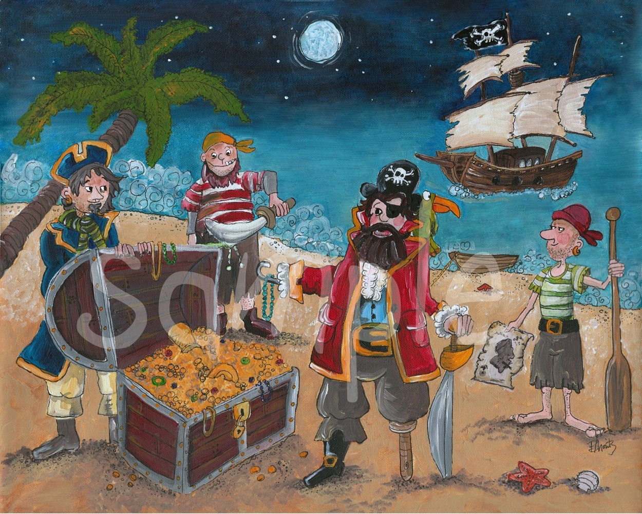 Kids Wall Art  Pirate Print 8x10