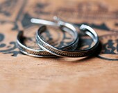 Oxidized silver hoop earring - braided wheat texture - recycled sterling silver - graduation gift - artisan metalsmith