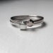 Mini diamond ring - faceted stack rings - recycled sterling silver - modern- mini Modern Rock set -size 6