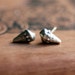 Sterling silver seashell earrings - mermaid - studs - oxidized - rustic - raw - conch shell - ready to ship