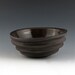 Carved Modern Sculptural Ceramic Pottery Bowl: Chocolate Brown