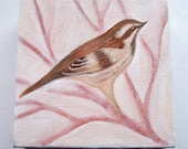 Bird original art acrylic painting small canvas