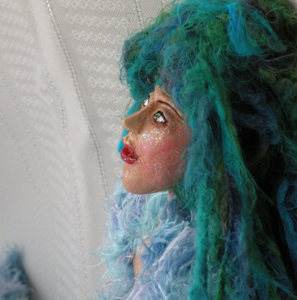 Mermaid of the Blue-Green Algae elemental spirit artdoll