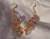 Champagne Over Ice Sparkling Swarovski Crystal and Gold Earrings