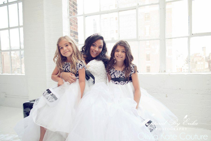 Flower Girl Dress Damask