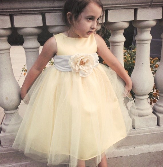 Yellow Flower Girl Dress
