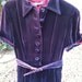 Vintage fancy eggplant purple VELVET dress from the fifties by I Magnin small