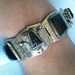 Vintage Mexican Sterling Silver and Onyx Mask Face Tiki Man Big and Bold Bracelet Dramatic