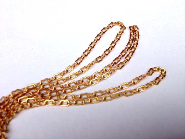 Raw Brass Peanut Chain (12 Feet) (C640a)