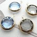 Last Set t- Vtg Black Diamond and Light Sapphire Swarovski Rhinestone Crystal Channel Charms (15mm) (x4) (2 ech color) (S500)