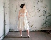 Cypress Eco Wedding Gown, Cut Out Low Back with Straps, Short